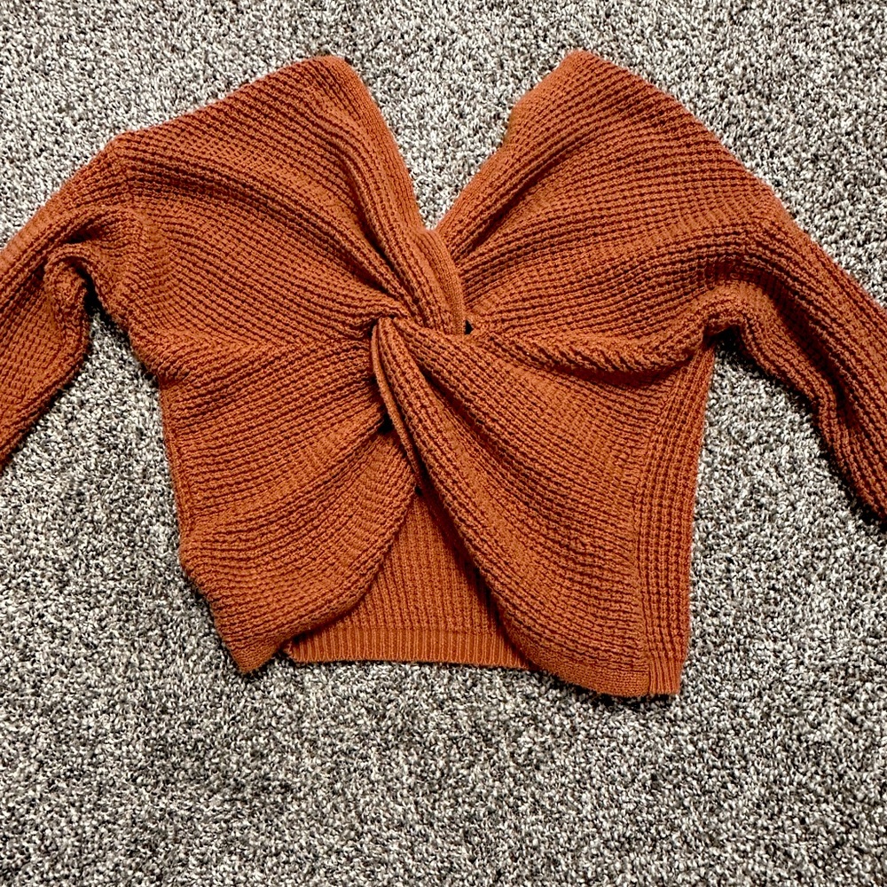Orange sweater blouse